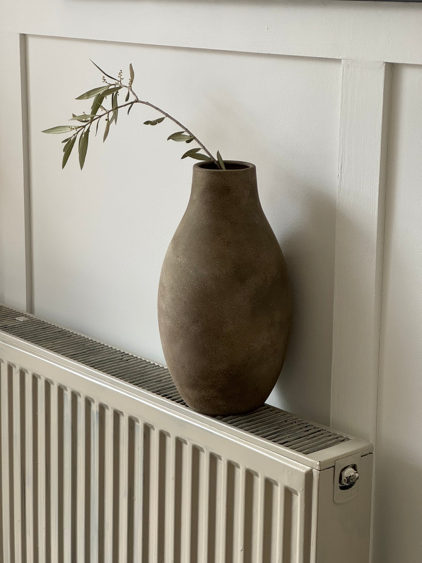 Up-cycled | warm earthy brown tapered vase