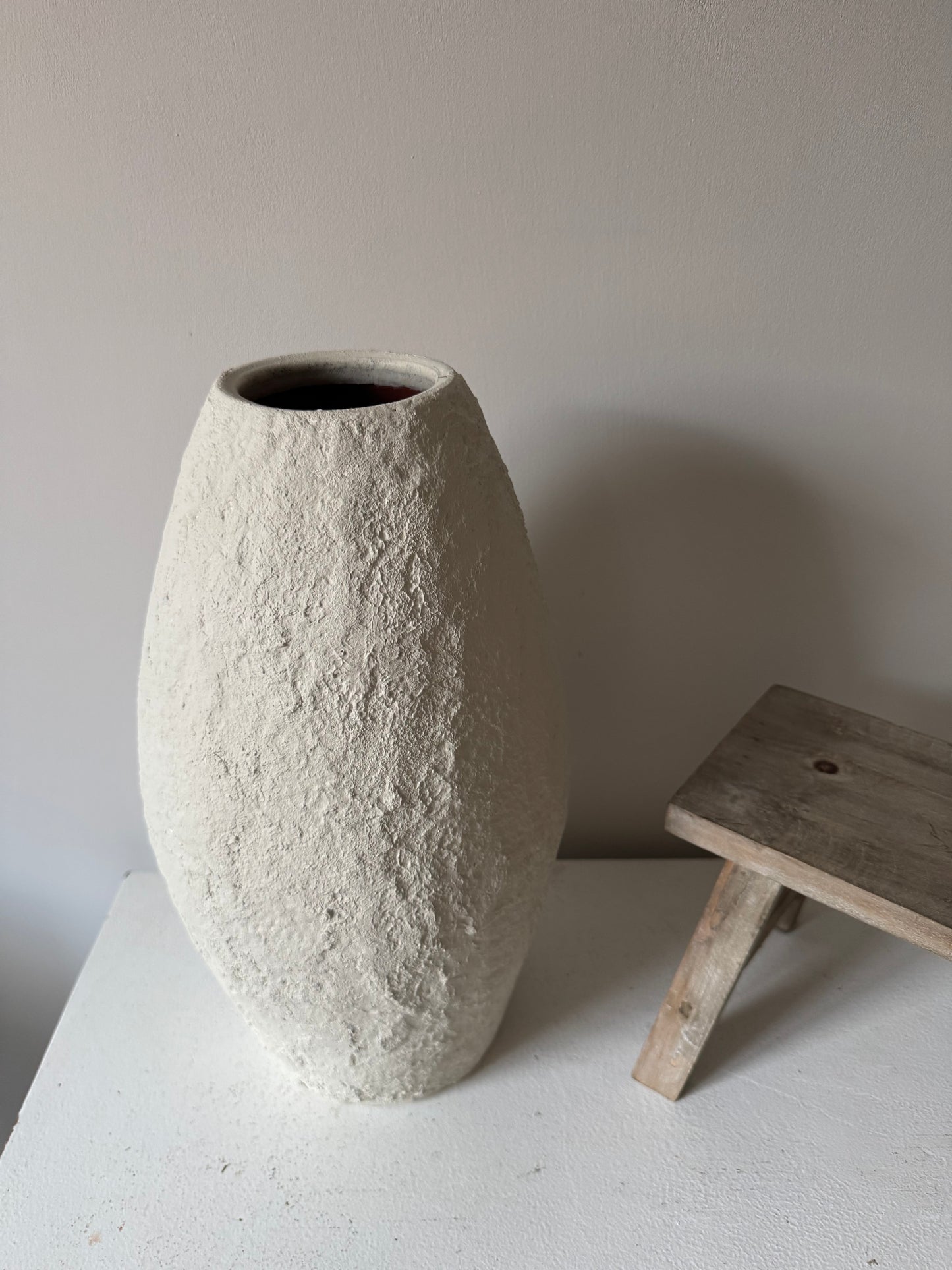 CLOUD | textured off-white/light beige large tapered vase