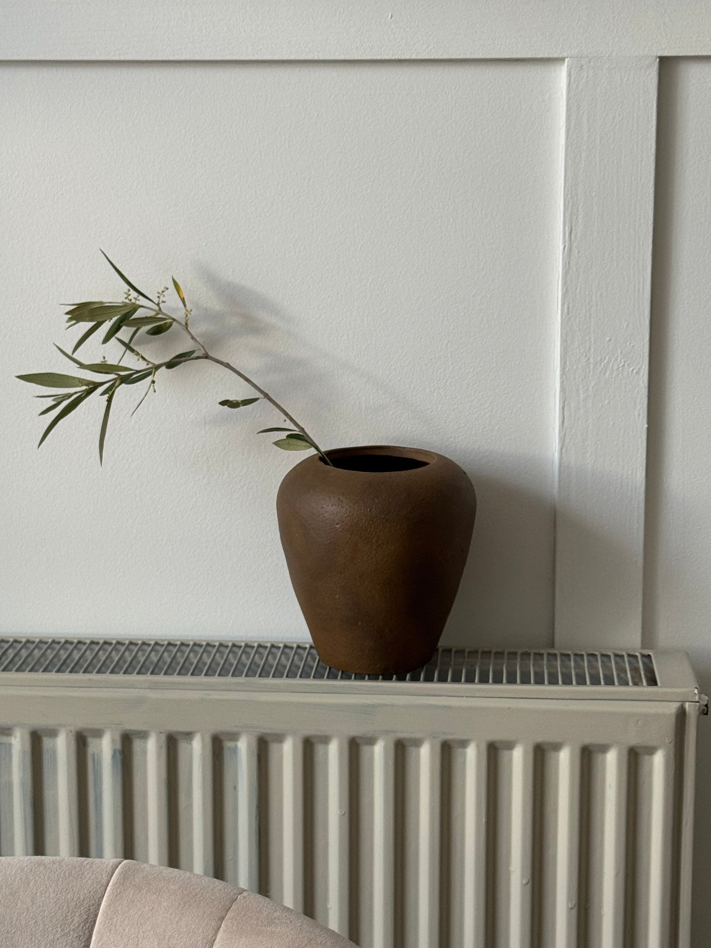 Up-cycled | small warm brown tapered urn