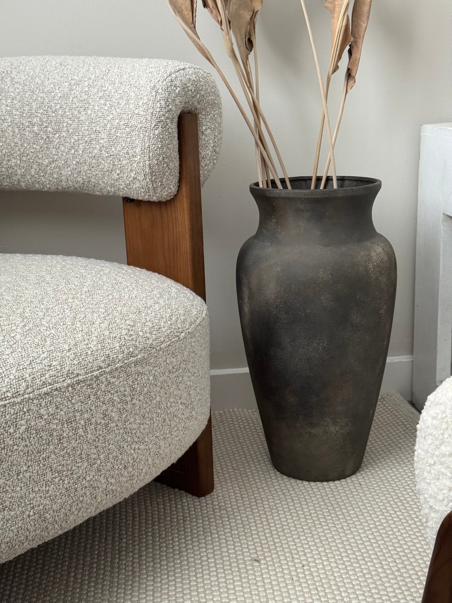 Up-cycled | XL black brown earthy floor vase