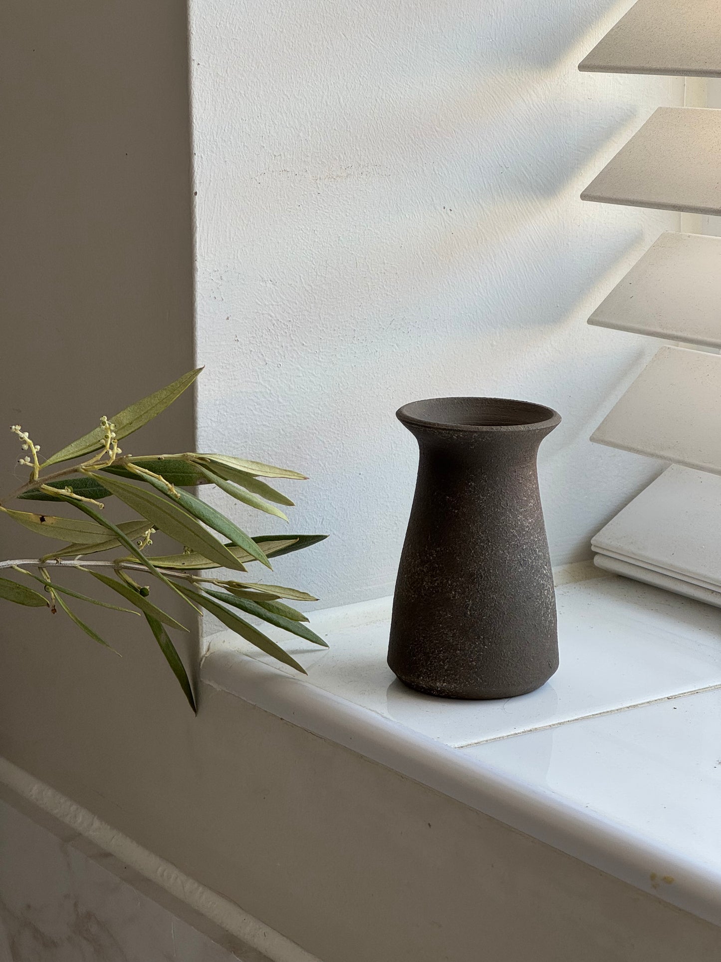 Up-cycled | dark earthy brown mini tapered vase