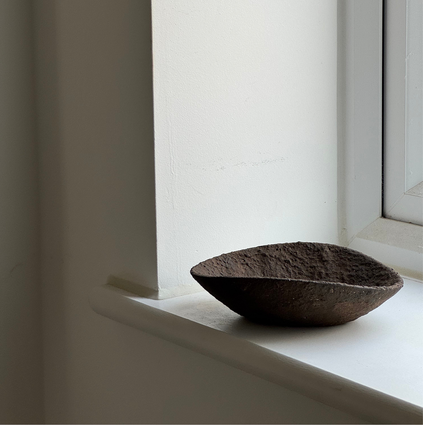 Up-cycled | deep earthy brown textured curved bowl