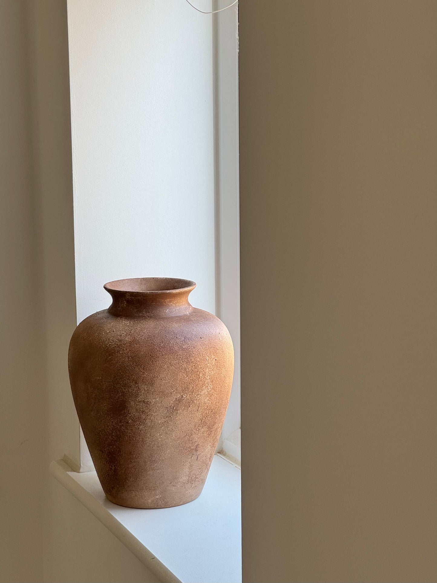 Up-cycled | large warm rust/terracotta urn