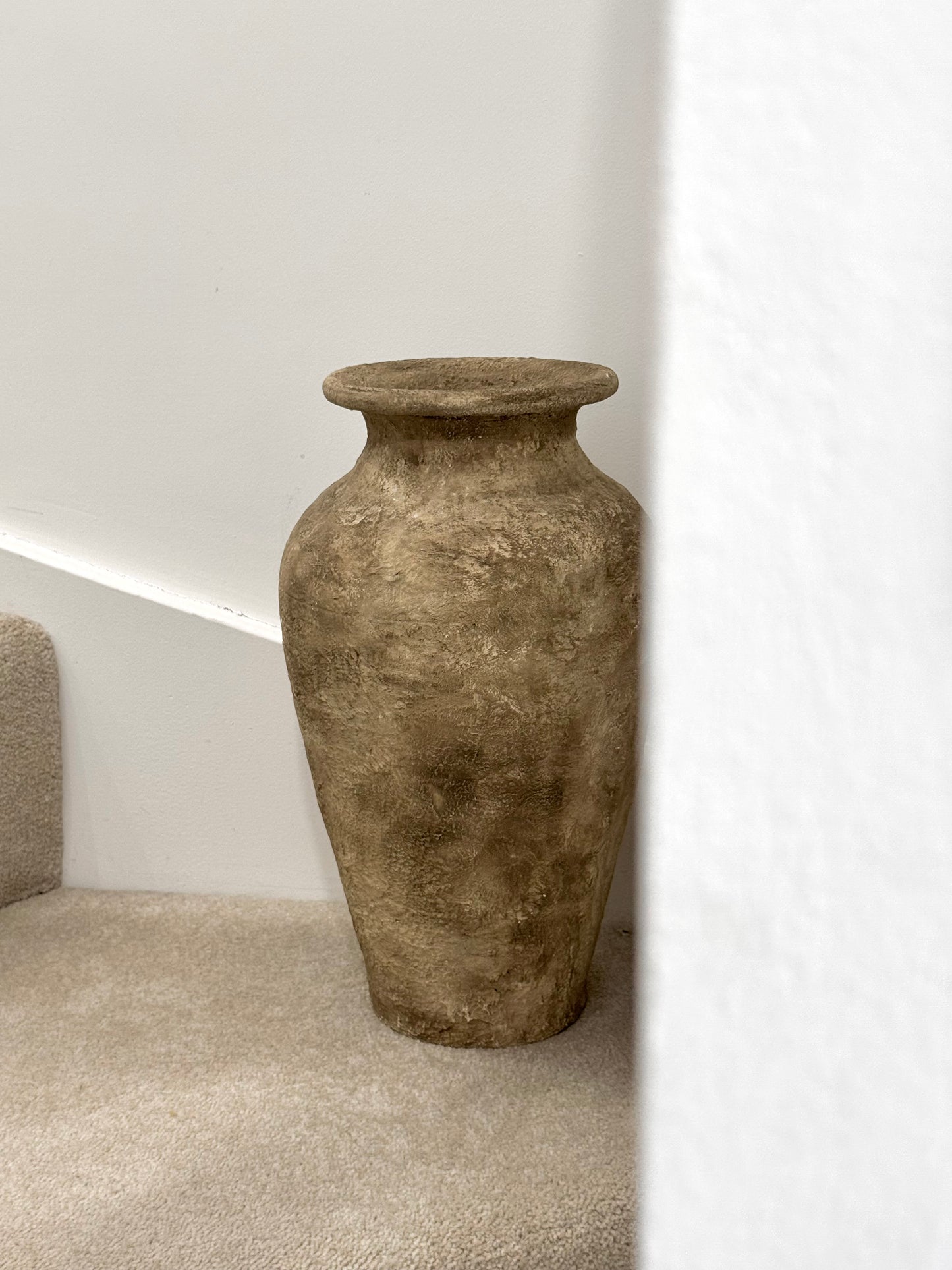 Up-cycled | Large warm brown, rustic textured vase