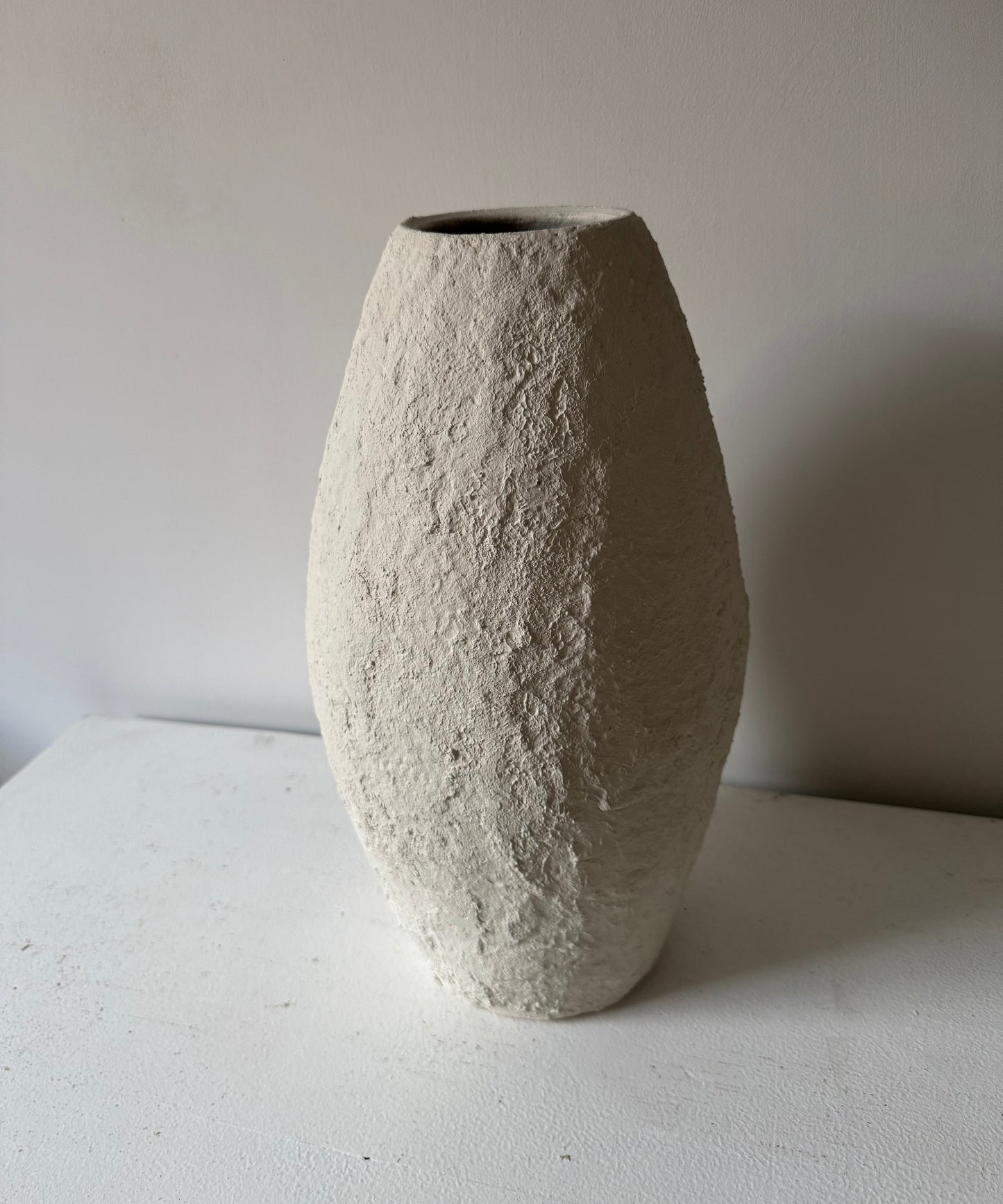 CLOUD | textured off-white/light beige large tapered vase