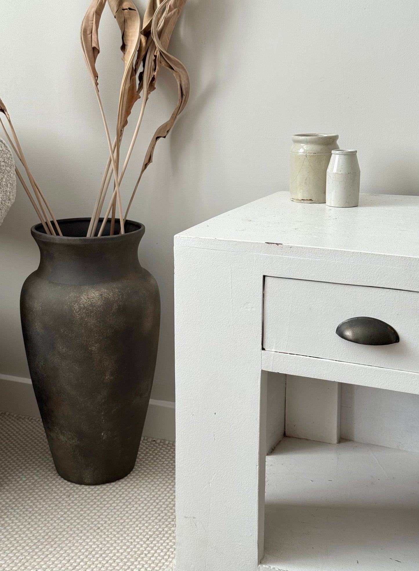 Up-cycled | XL black brown earthy floor vase