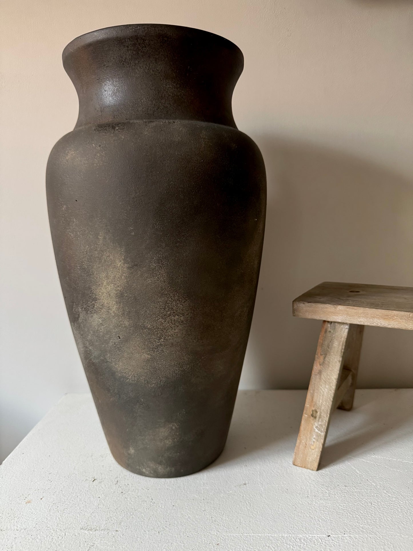 EARTH | XL black brown earthy floor vase