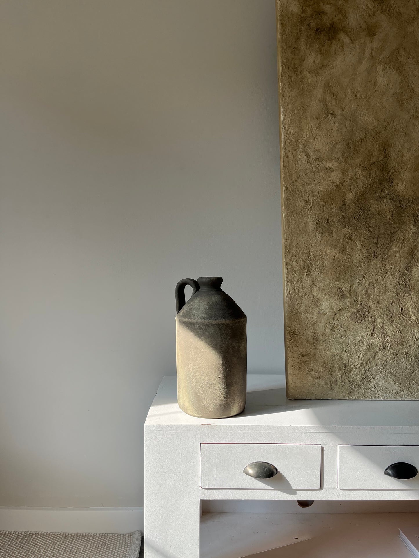 EARTH | large earthy brown rustic handled pot