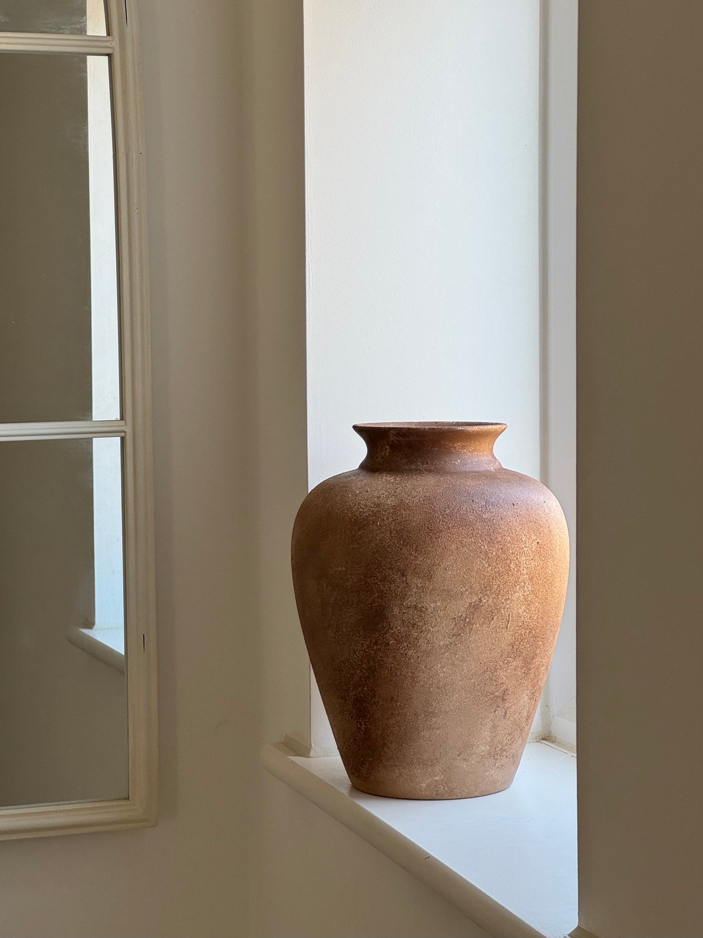 Up-cycled | large warm rust/terracotta urn