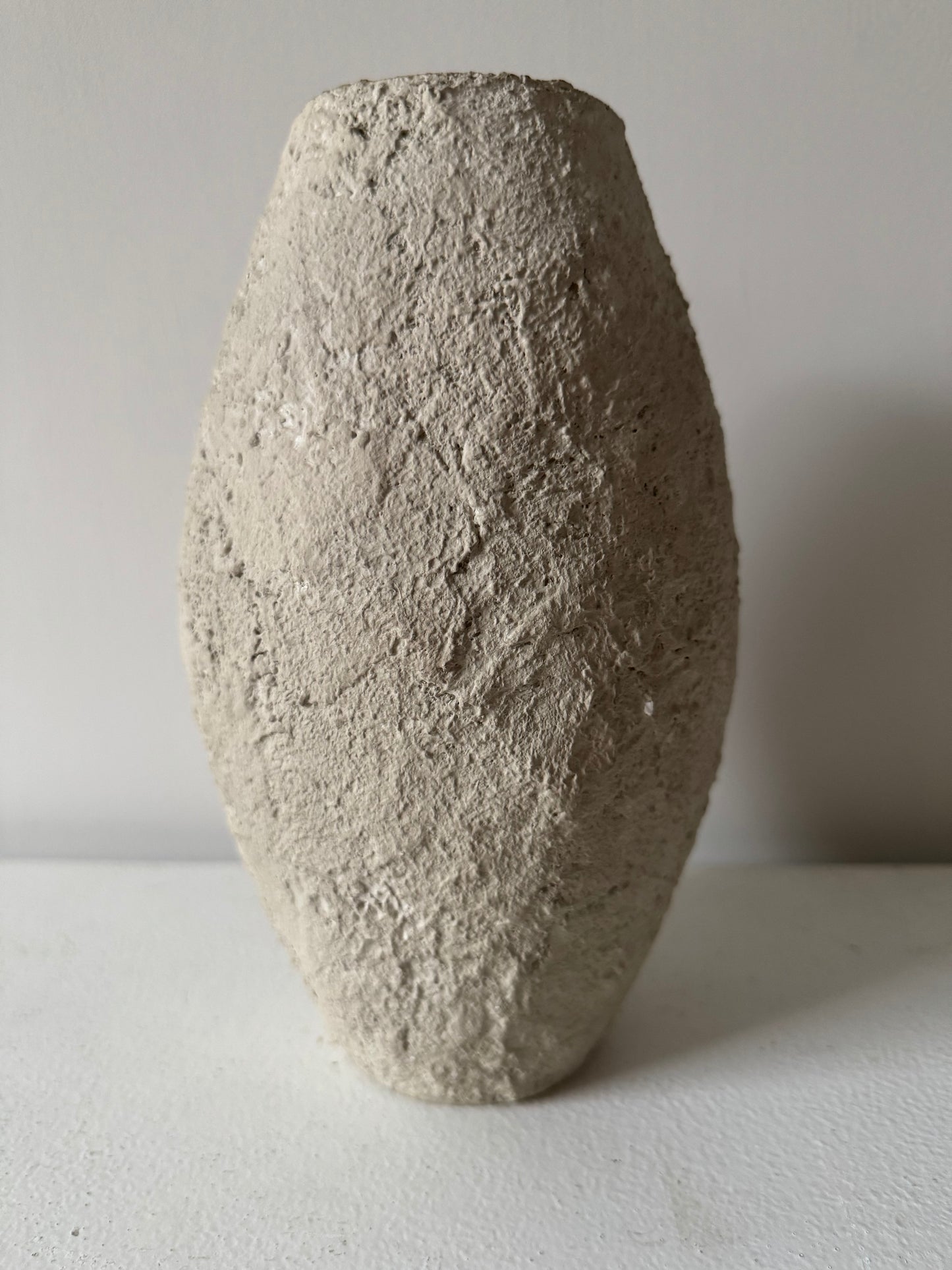 Up-cycled | light beige heavy textured vase