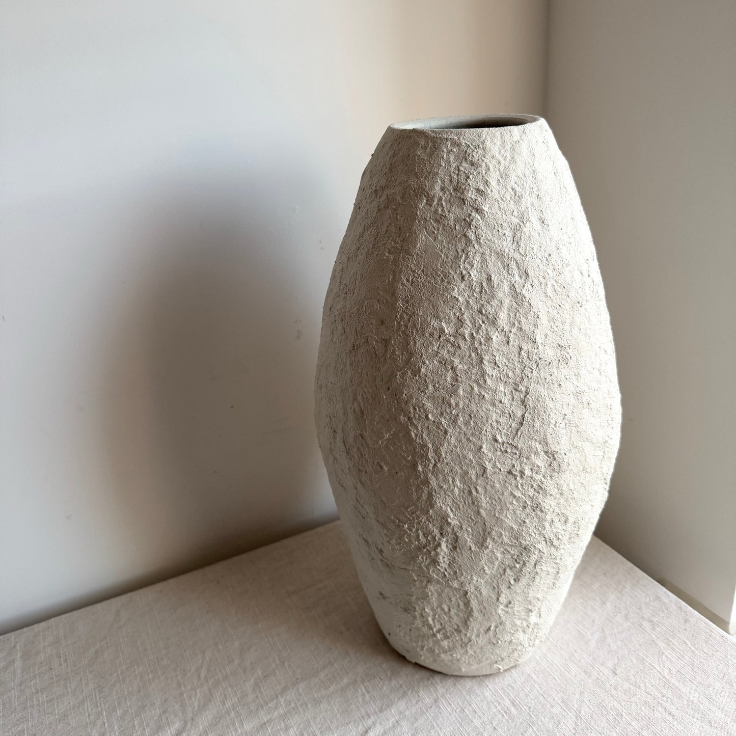 CLOUD | textured off-white/light beige large tapered vase