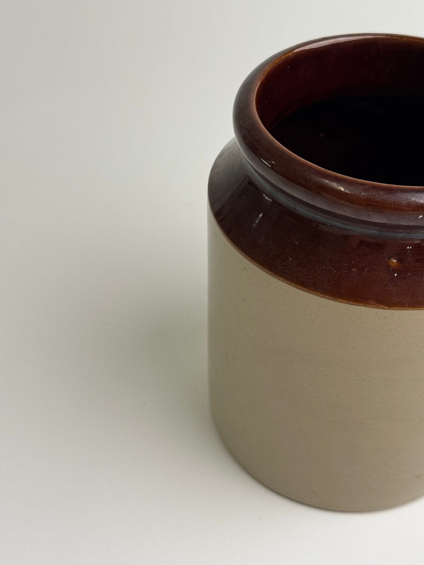 Vintage Glazed Stoneware Utility Jar