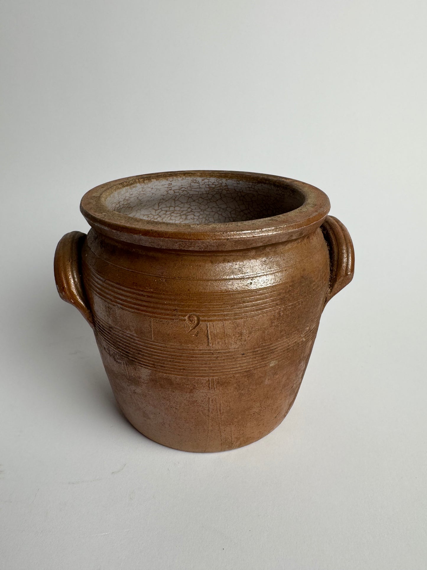 Vintage Brown Confit Pot