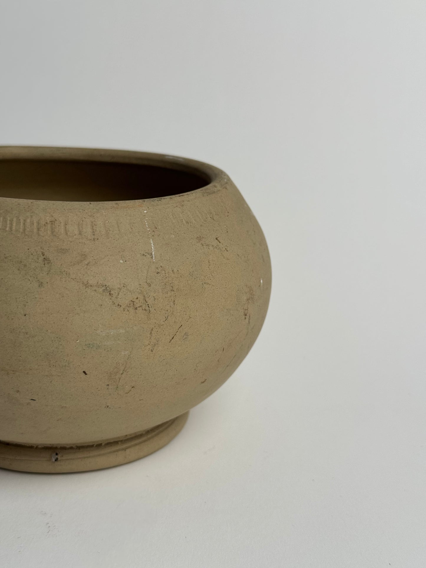 Vintage Hand-Thrown Low Bowl