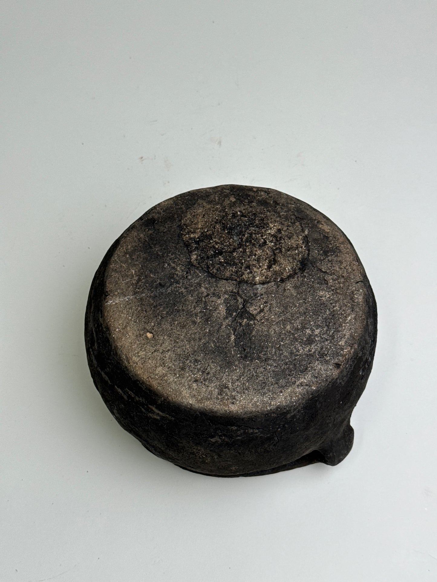 Vintage low rounded earthenware pot