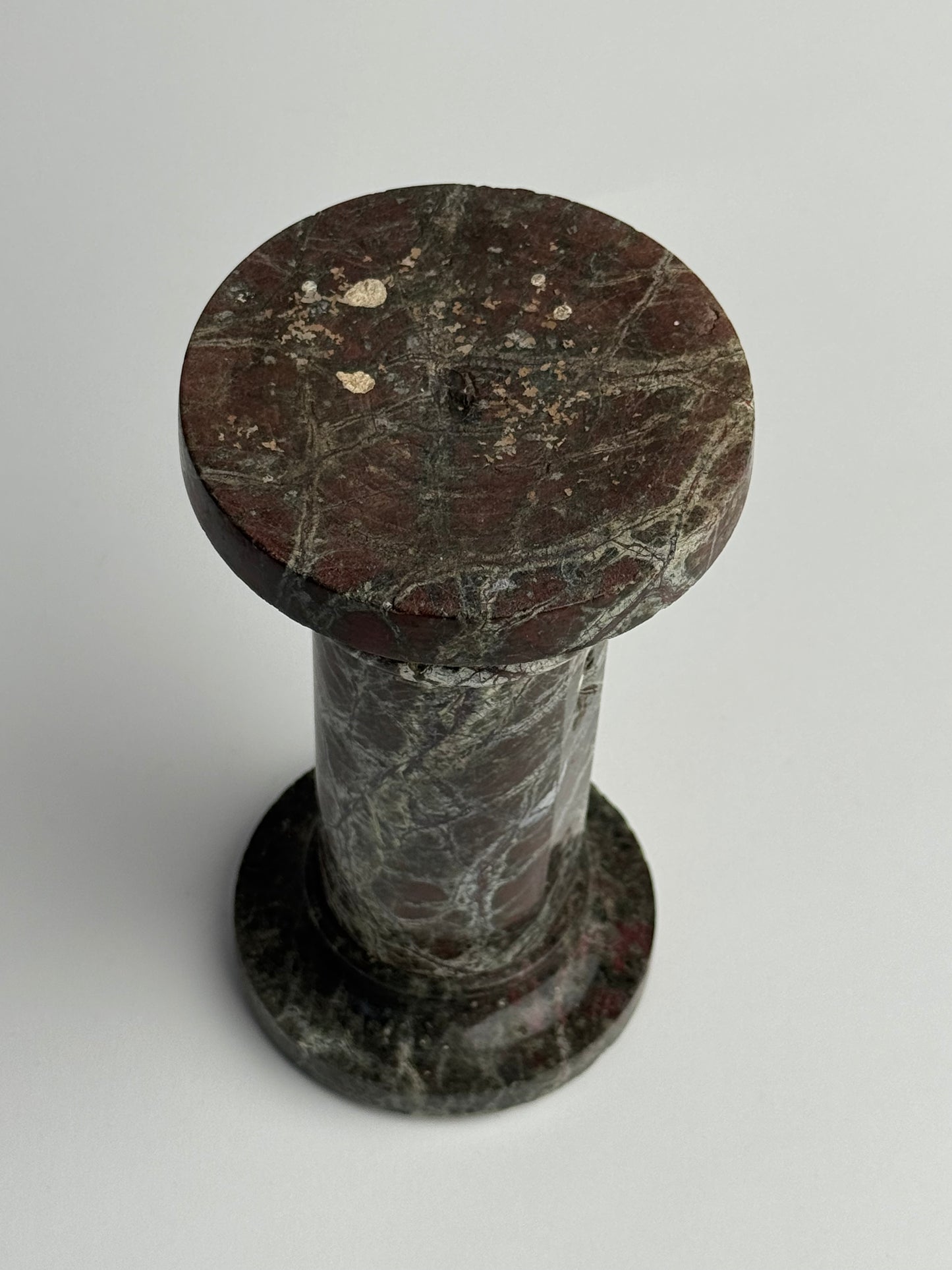 Deep Brown Solid Marble Pillar Candle Holder