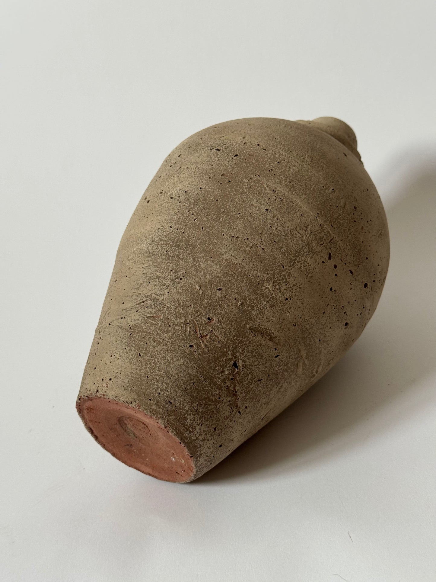 Up-Cycled | Beige Brown Handled Rounded Vessel