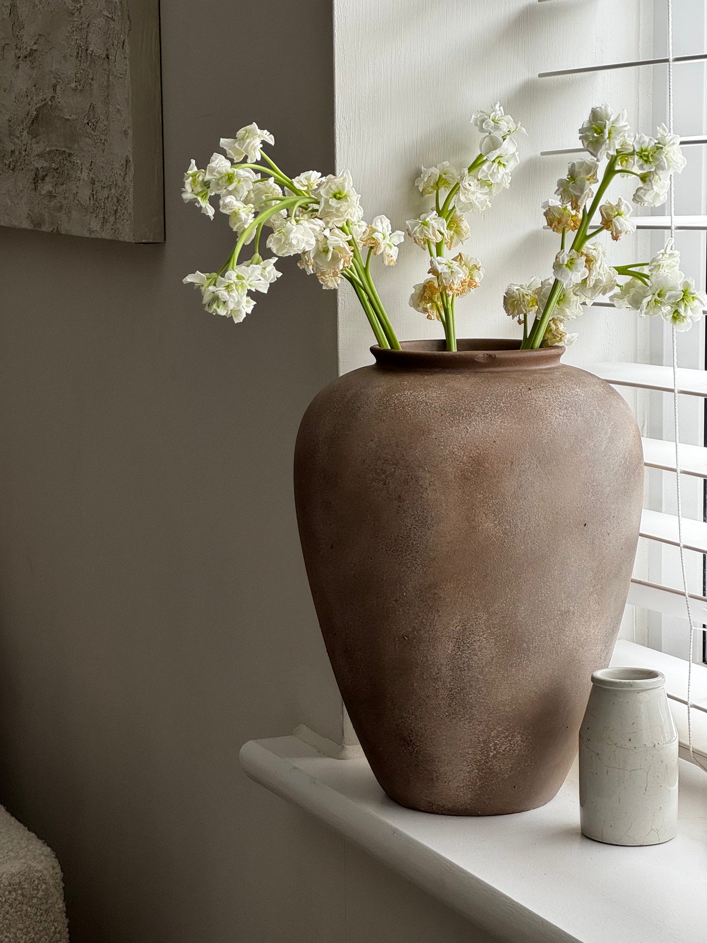 Up-cycled | WATERTIGHT warm beige earthy clay-like urn
