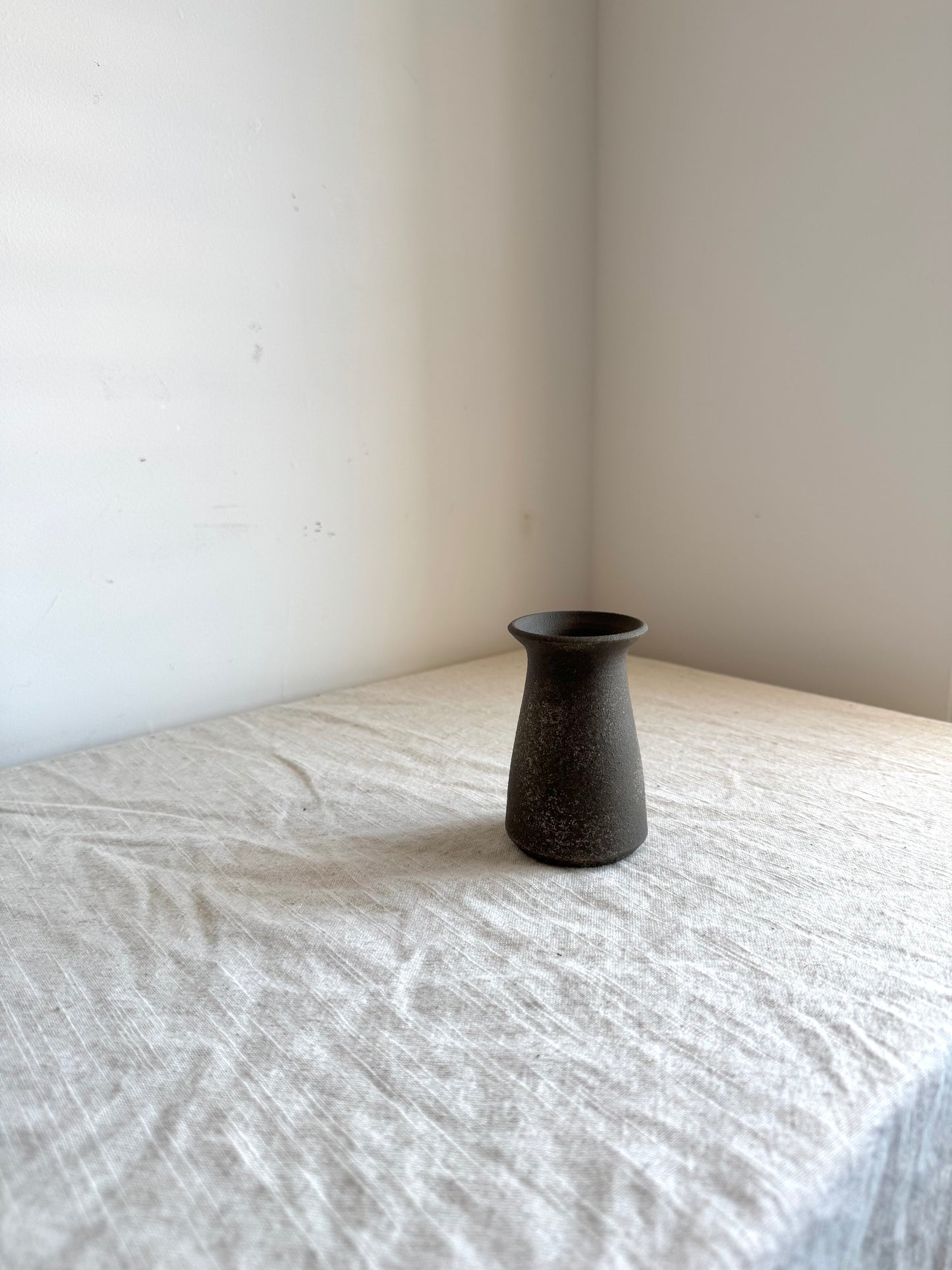 Up-cycled | dark earthy brown mini tapered vase