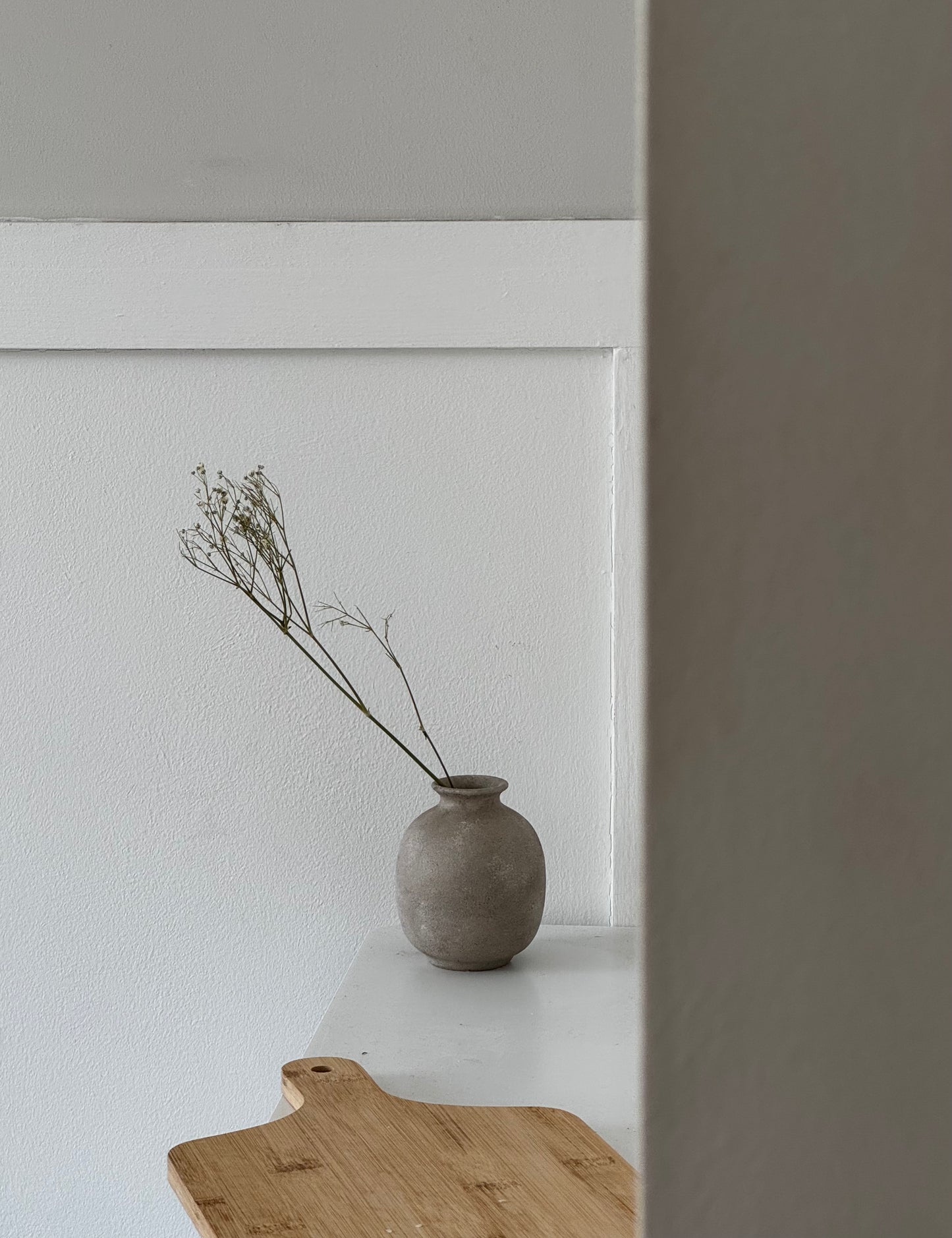 Up-cycled | small light beige stone-effect vase
