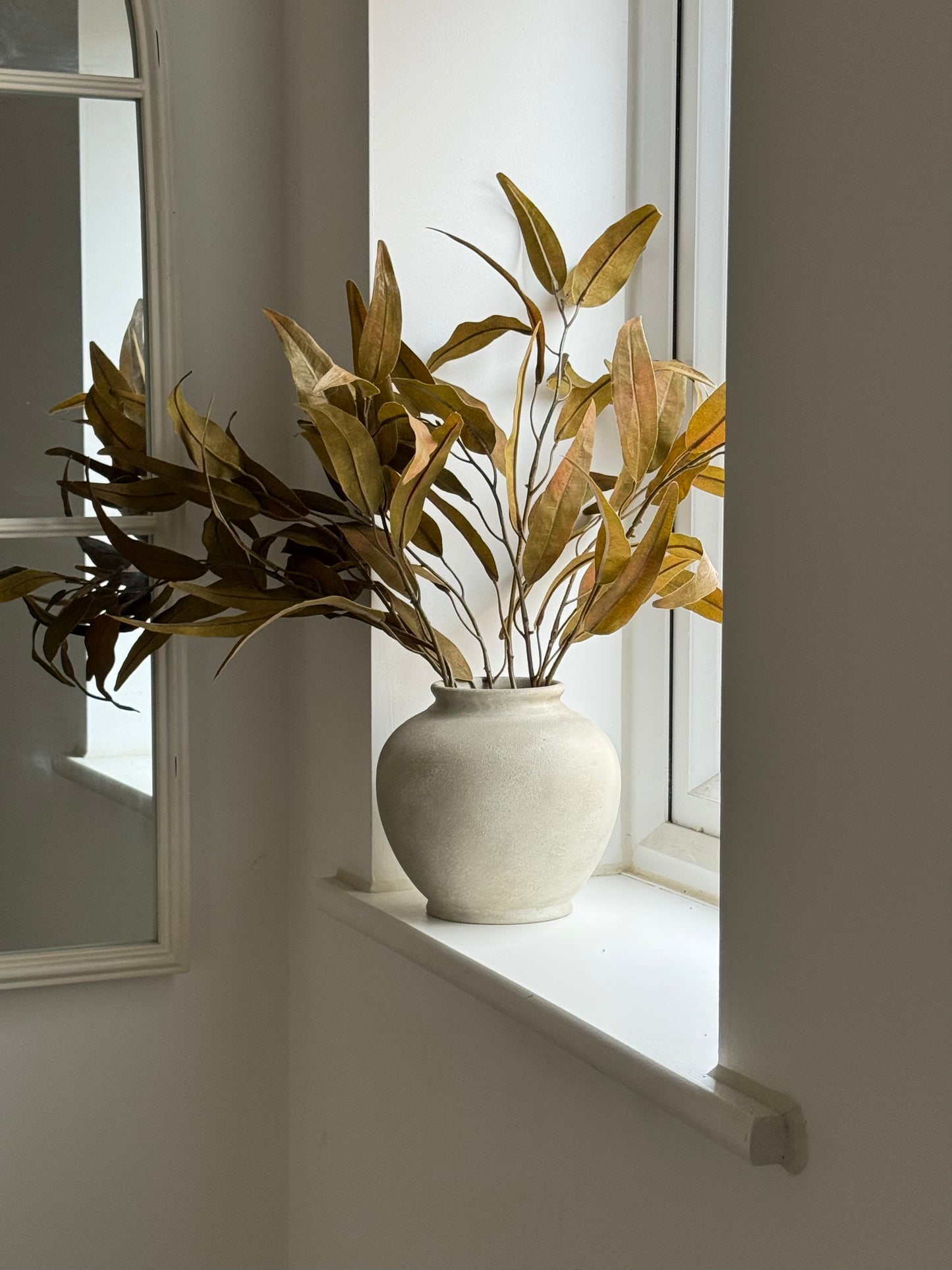 Faux Olive Brown Eucalyptus Spray