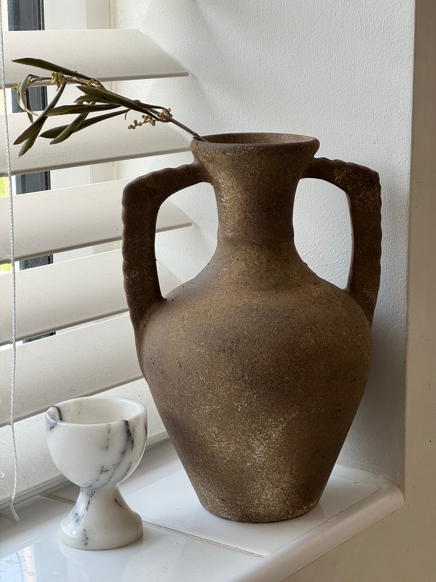 Up-cycled | warm earthy brown double handled amphora
