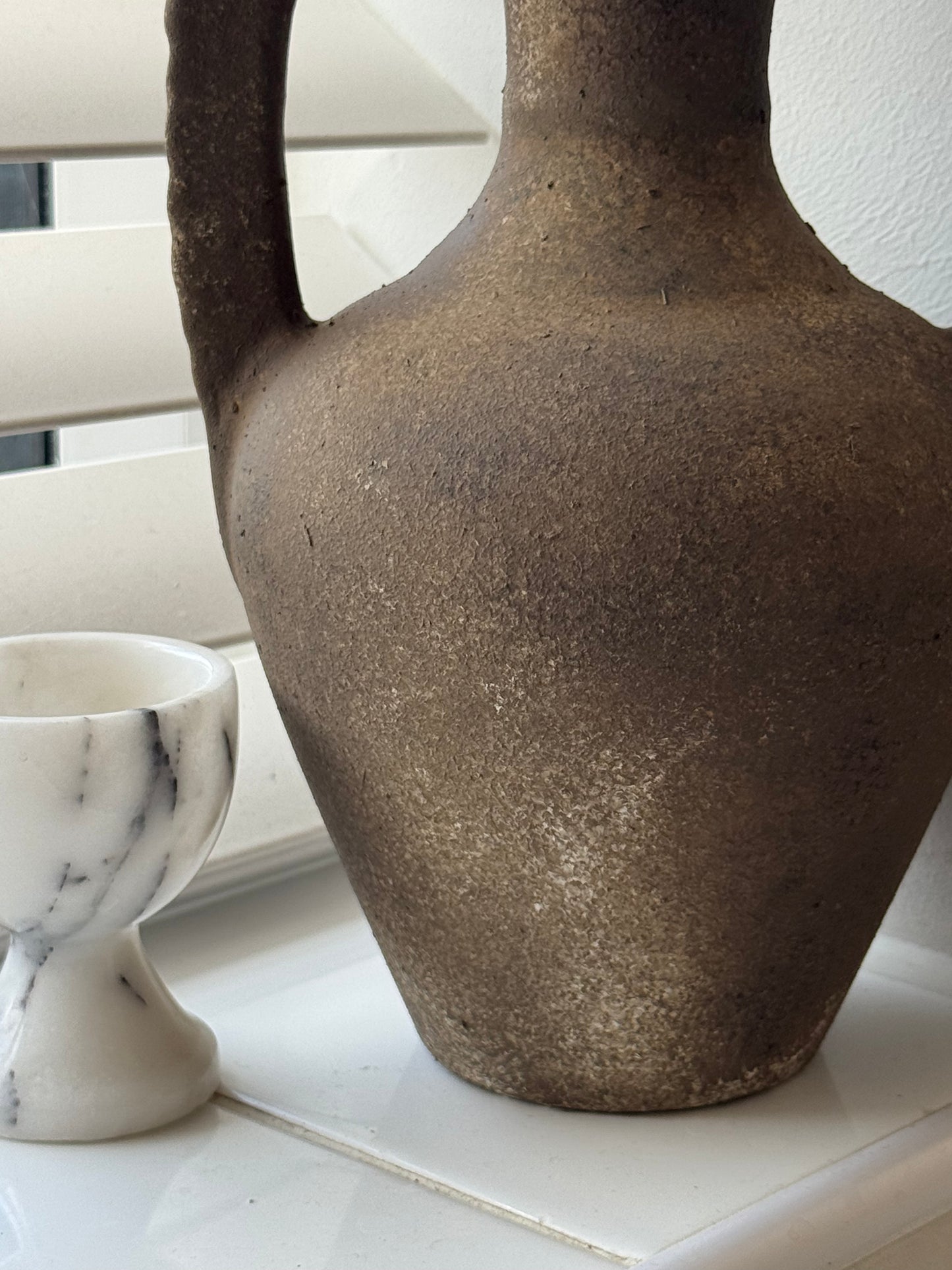 Up-cycled | warm earthy brown double handled amphora
