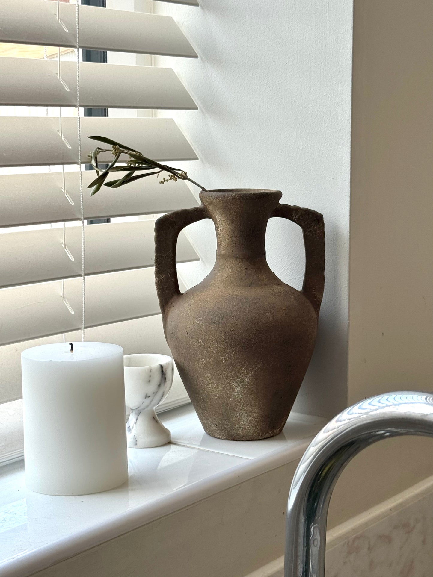 Up-cycled | warm earthy brown double handled amphora