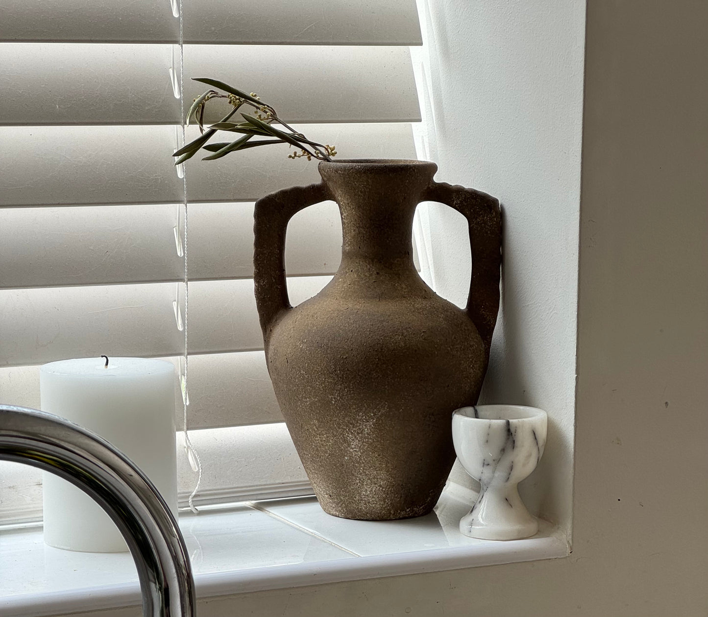 Up-cycled | warm earthy brown double handled amphora