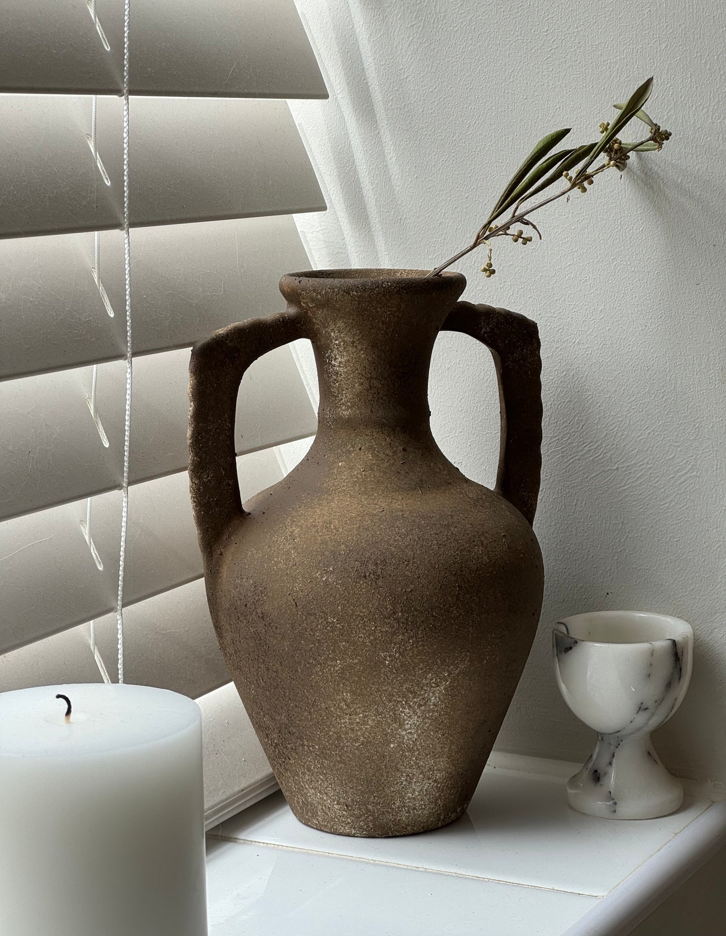 Up-cycled | warm earthy brown double handled amphora