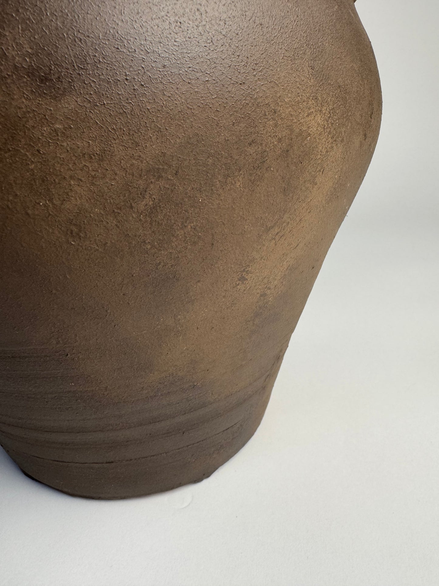Up-cycled | dark earthy brown large tapered pot