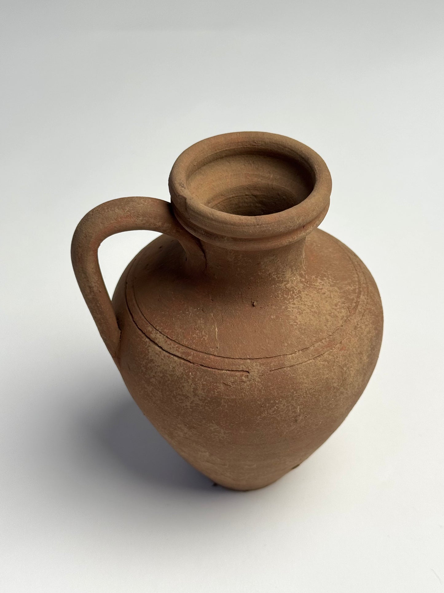 Up-cycled | earthy brown terracotta handled vessel