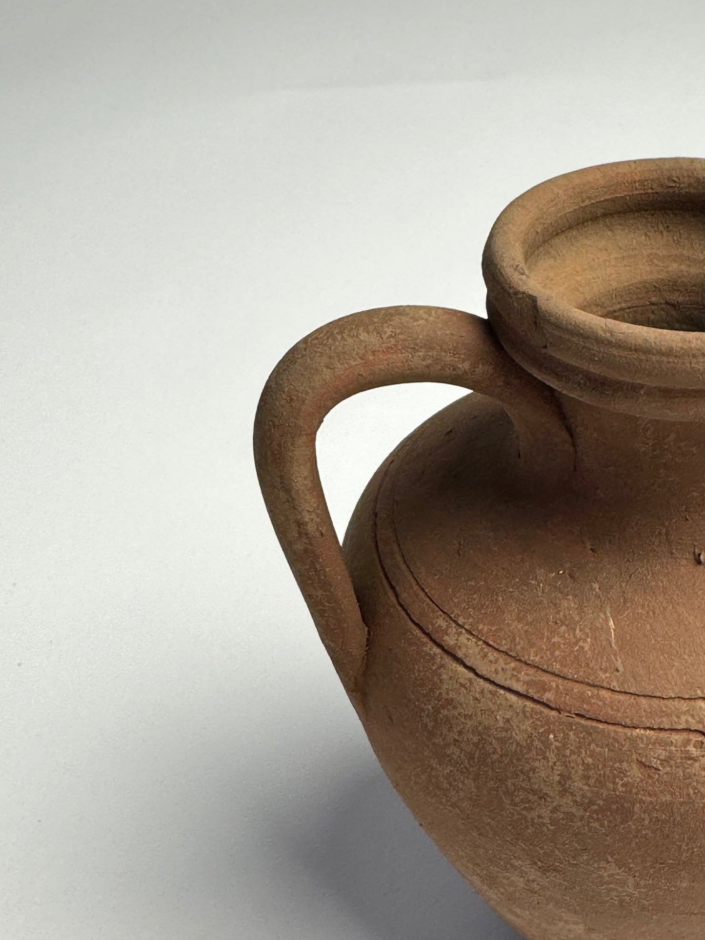 Up-cycled | earthy brown terracotta handled vessel