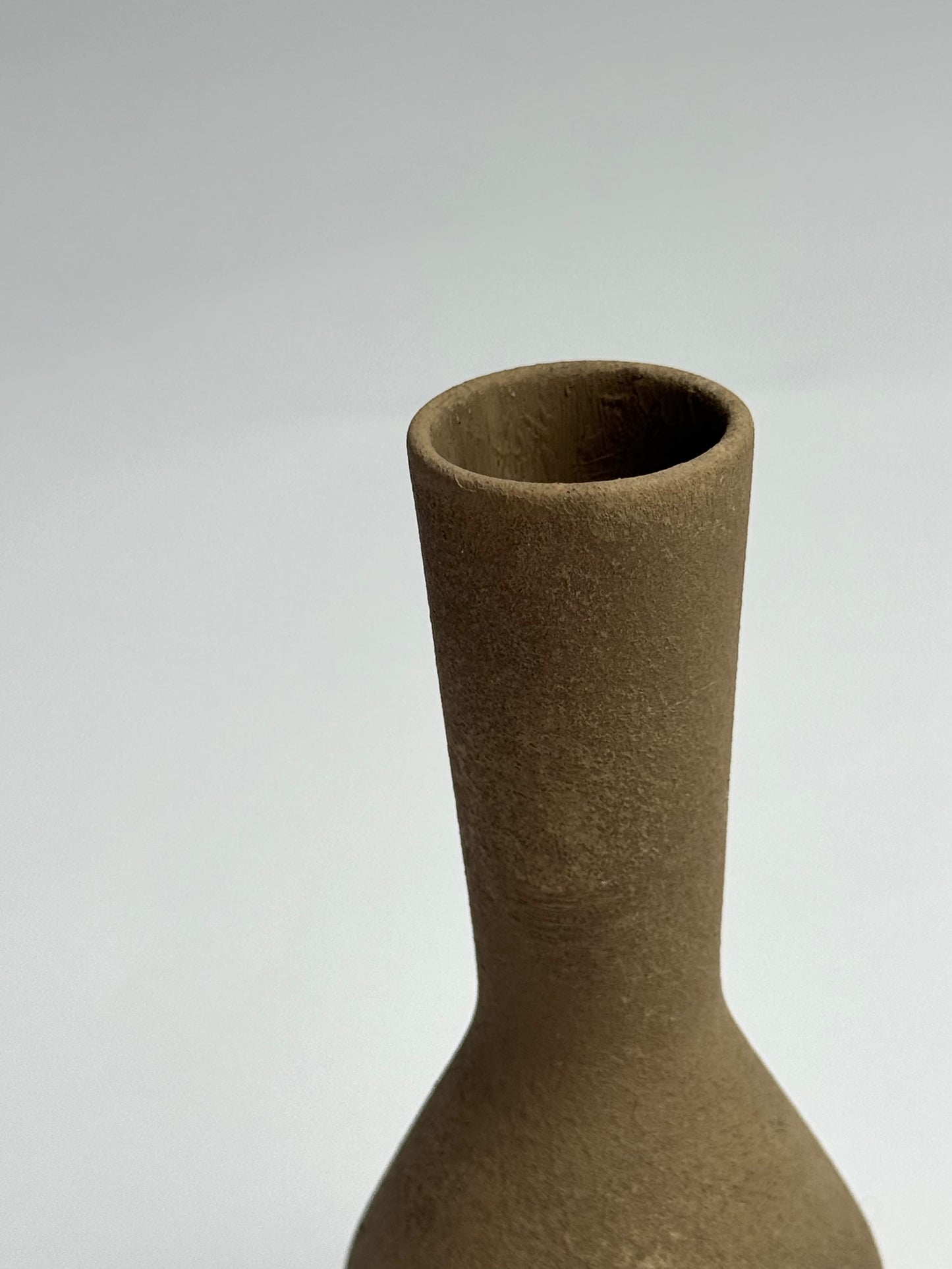 Up-cycled | small warm mid-brown tapered vase