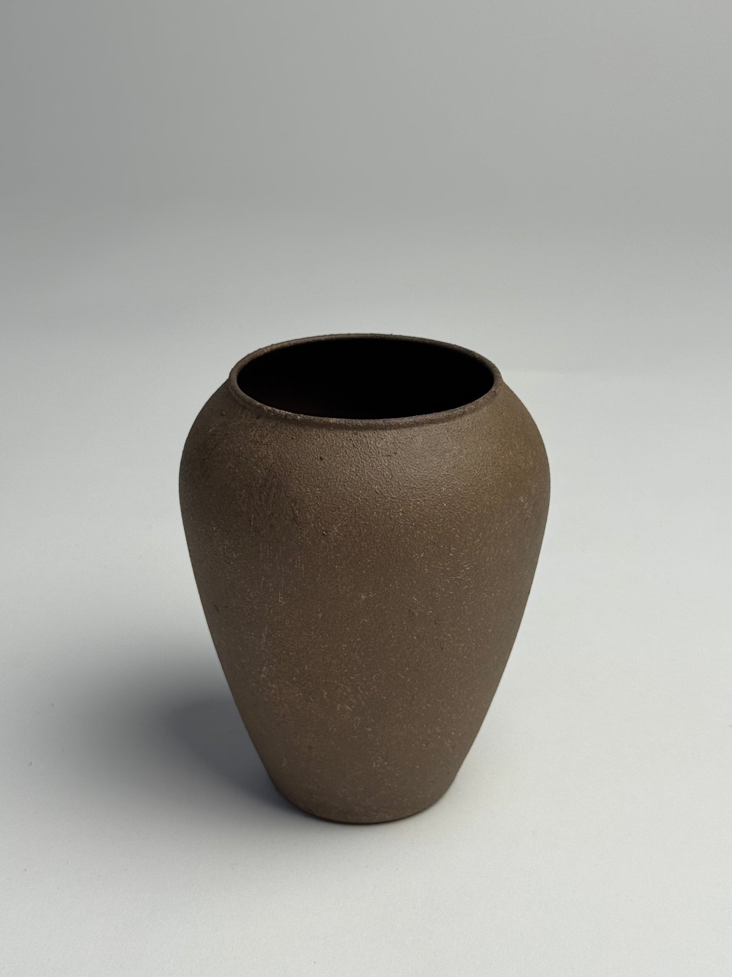 Up-cycled | small wabi-sabi dark earthy brown urn