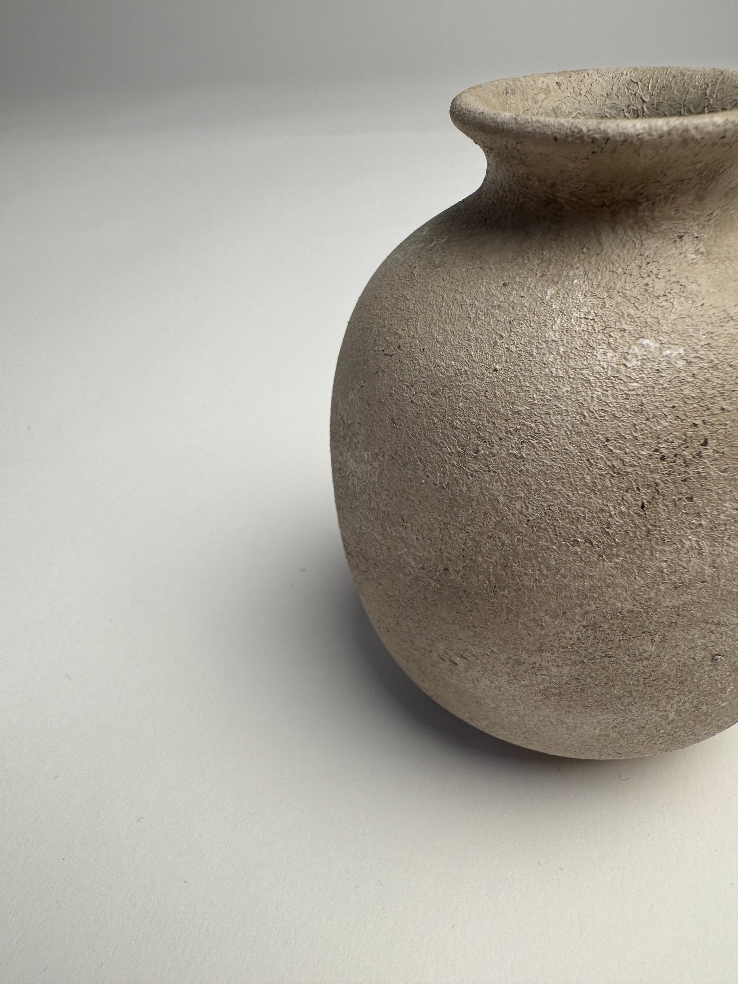 Up-cycled | small light beige stone-effect vase