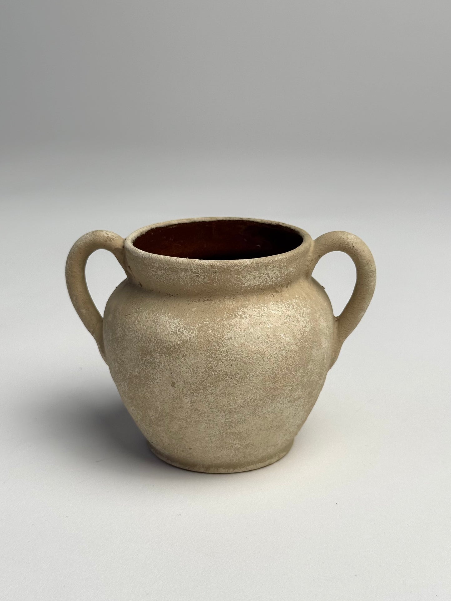 Up-cycled | small twin-handled light beige pot