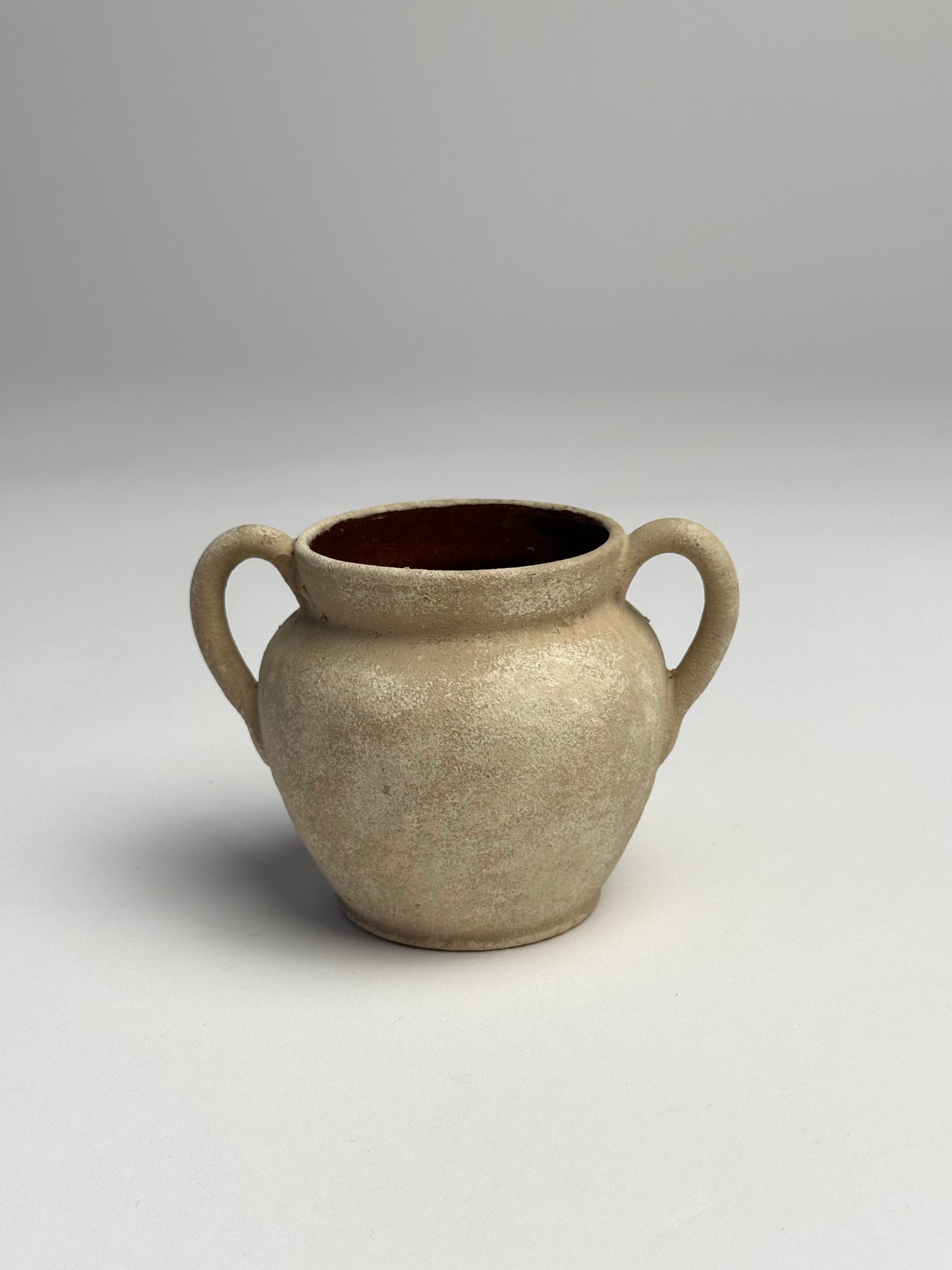 Up-cycled | small twin-handled light beige pot
