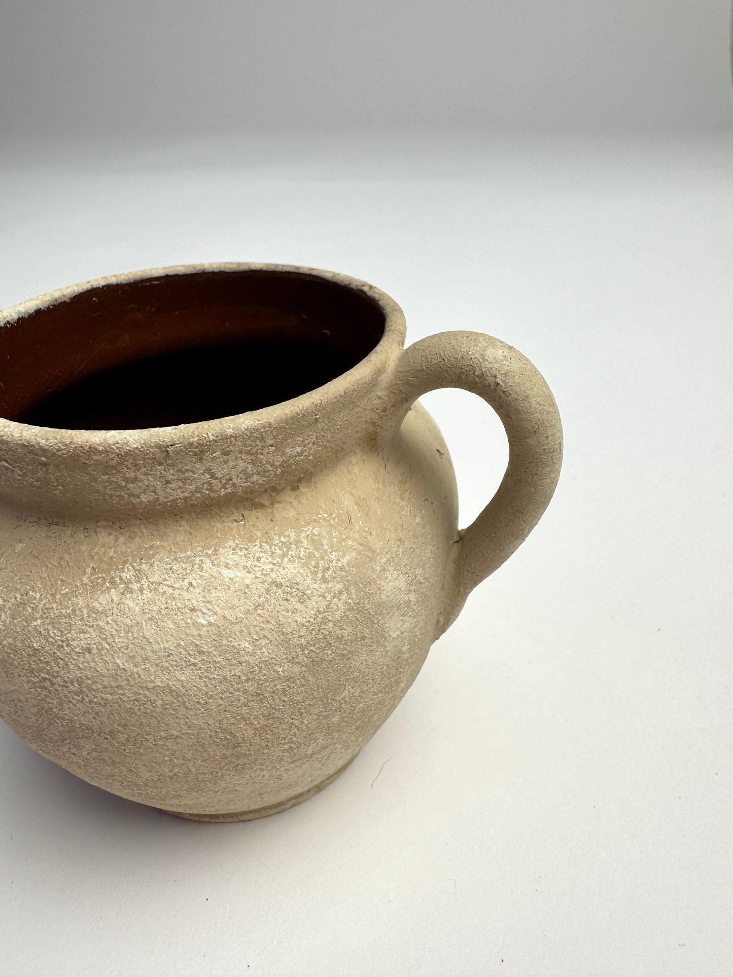 Up-cycled | small twin-handled light beige pot