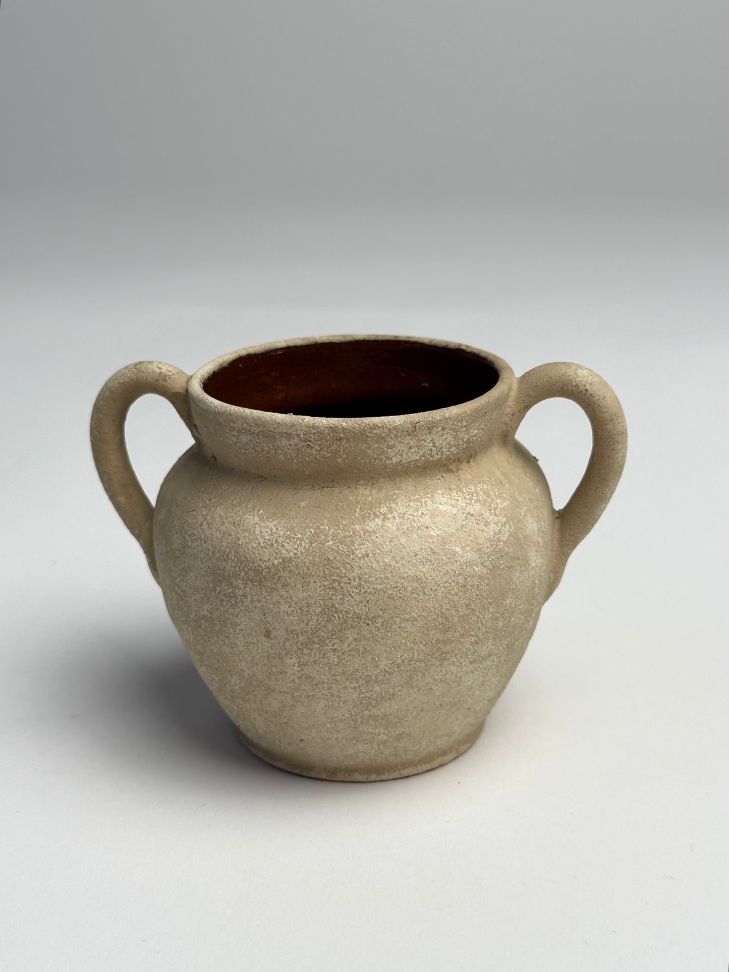 Up-cycled | small twin-handled light beige pot