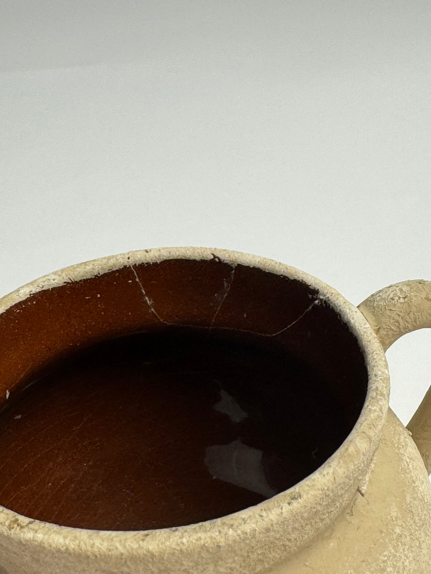 Up-cycled | small twin-handled light beige pot