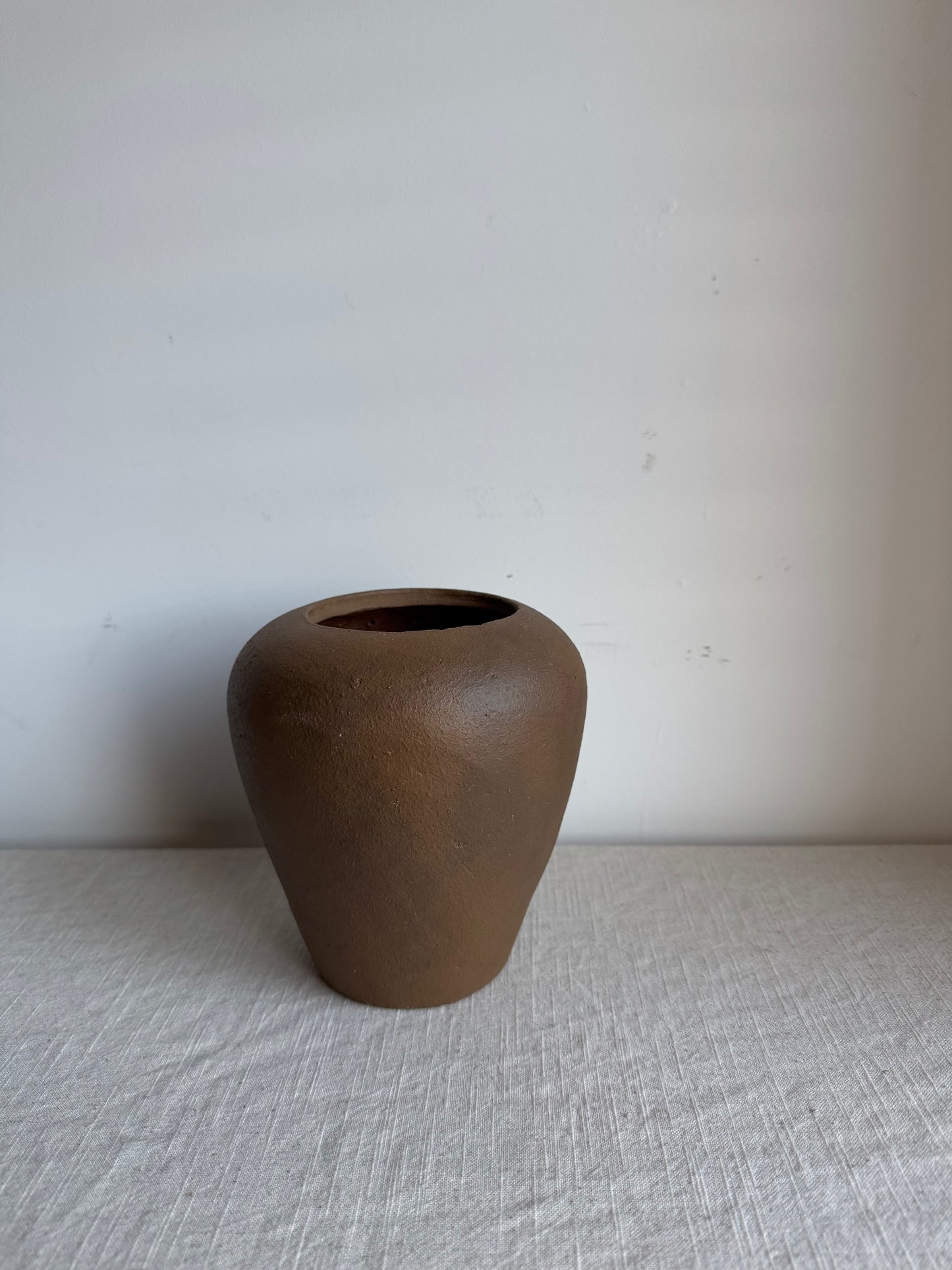 Up-cycled | small warm brown tapered urn