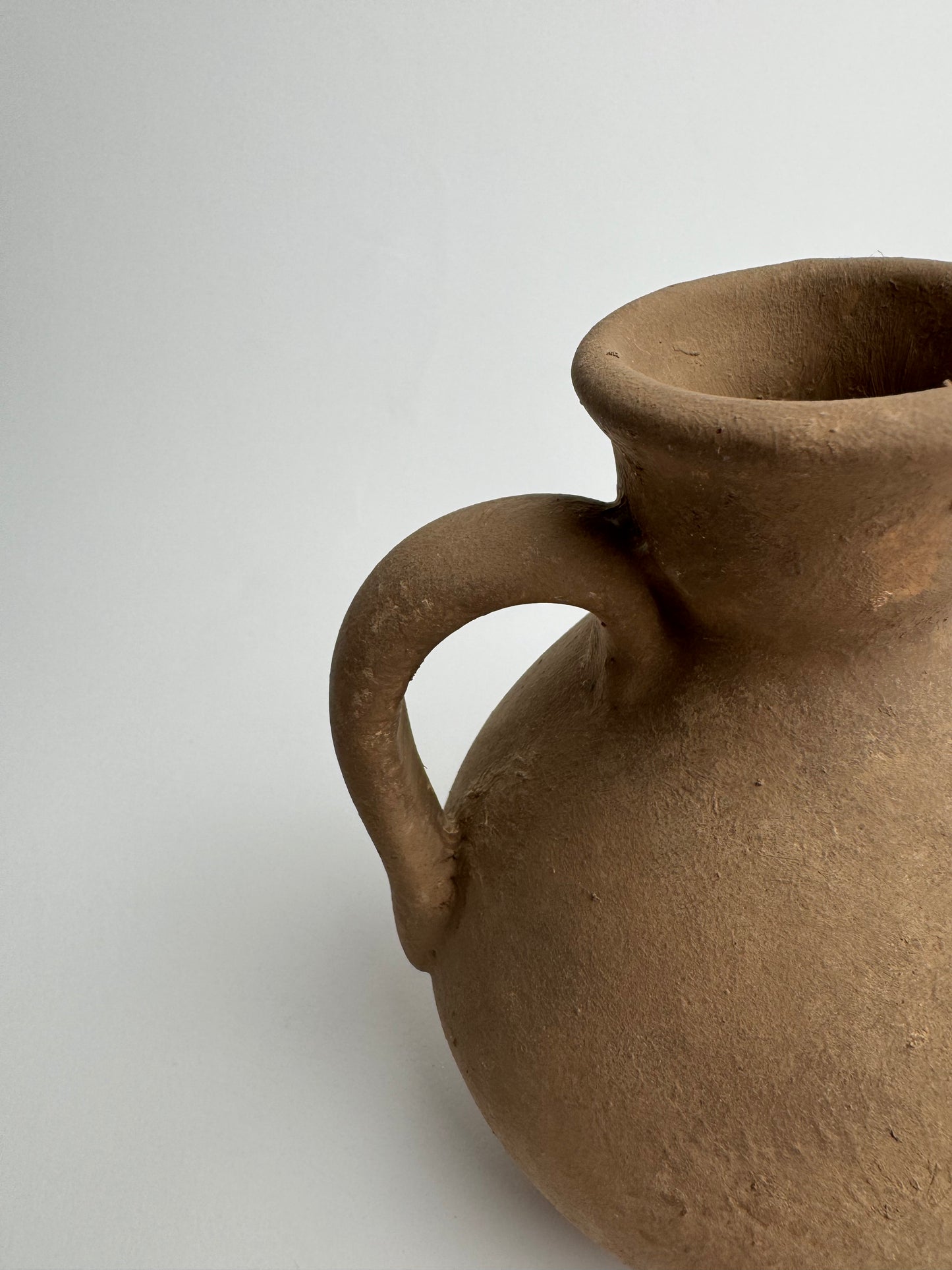 Up-cycled | Warm terracotta brown rounded jug vessel