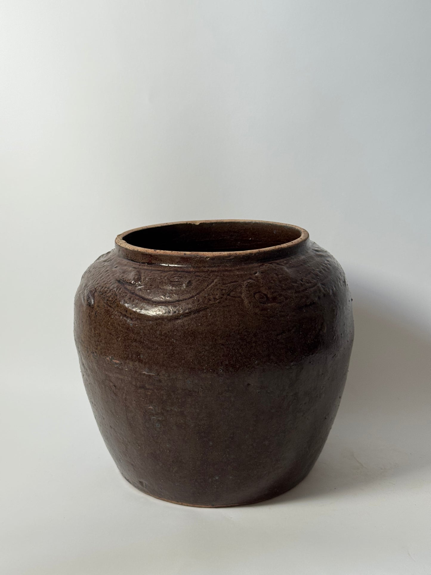 Rounded Rich Brown South Asian Pot
