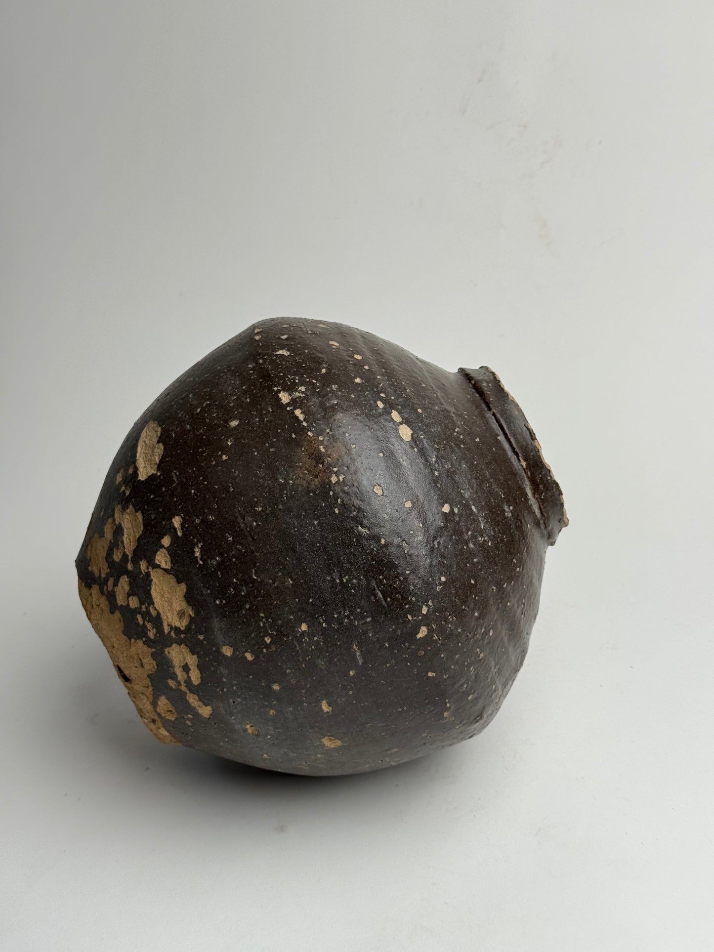 Deep Earthy Brown Vintage Asian Pot