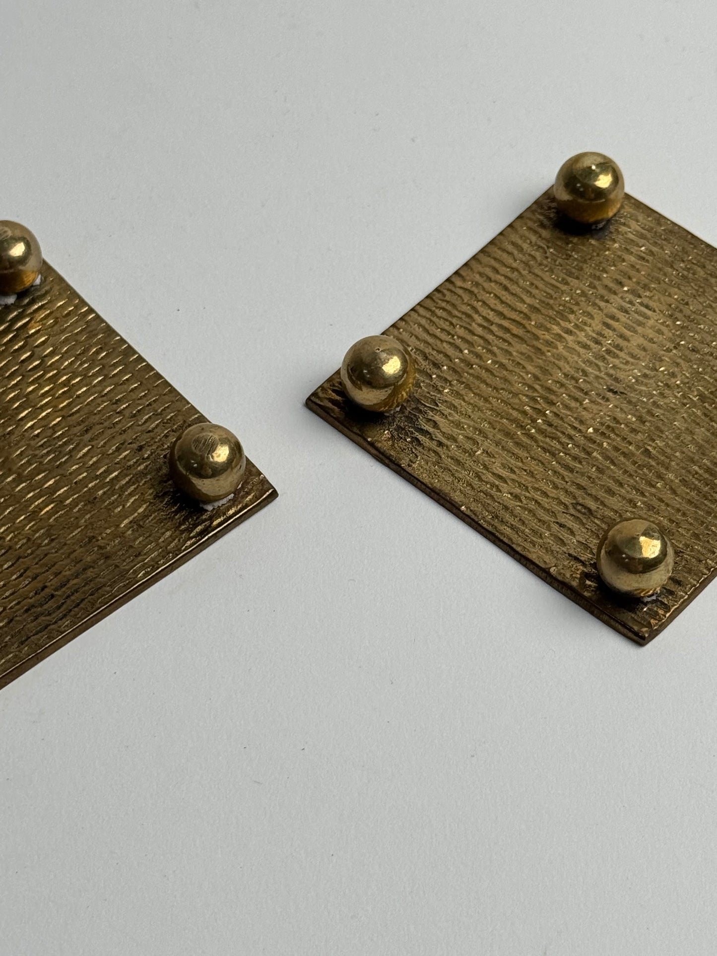 Vintage Brass Square Footed Plates