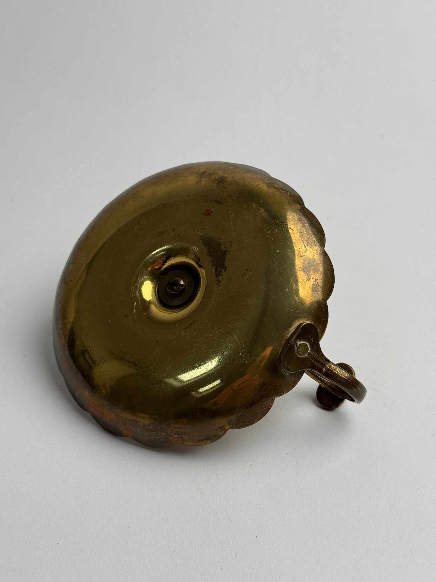 Vintage Brass Scalloped Candle Holder