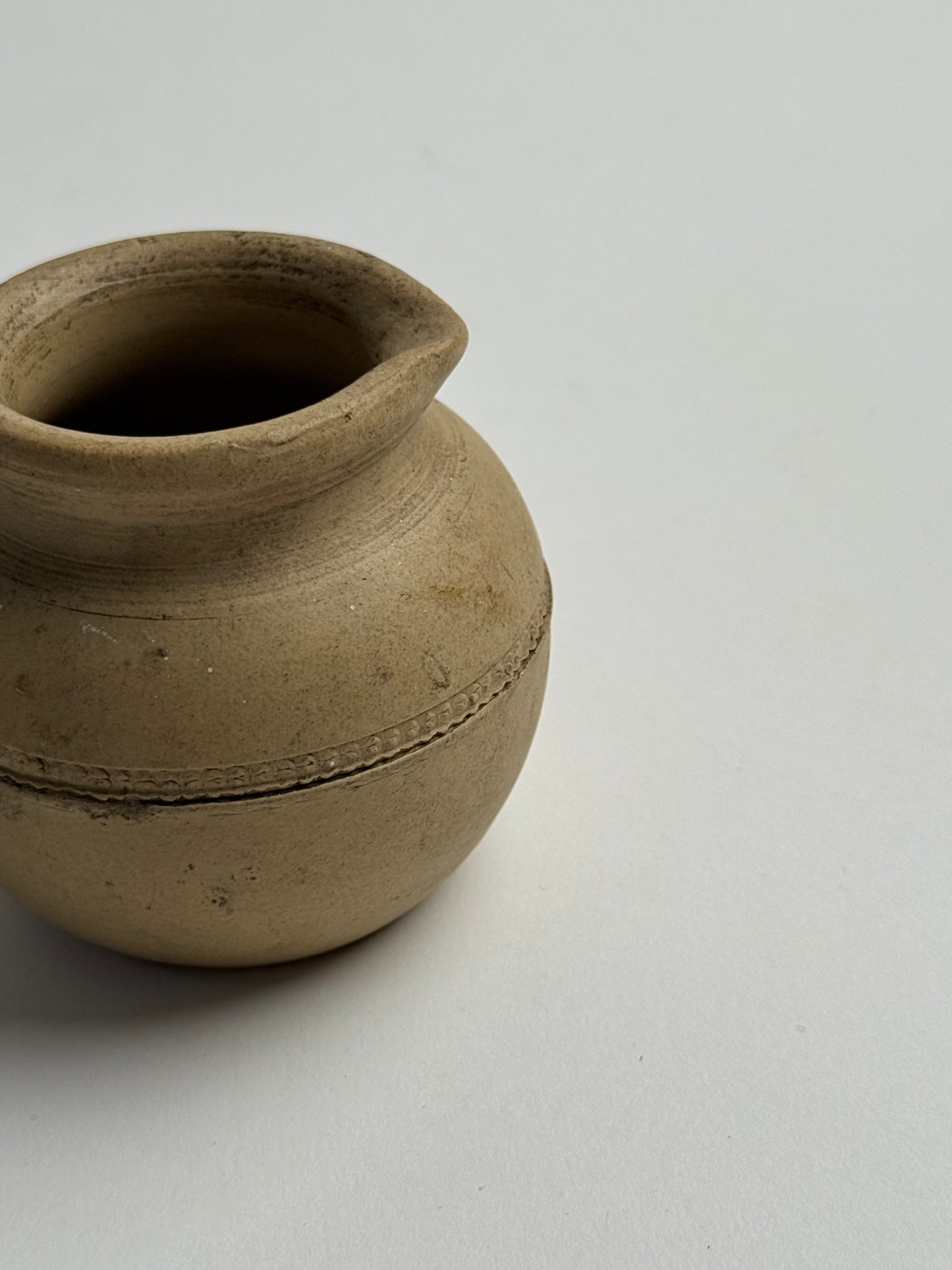 Small Beige Antique Rounded Jug