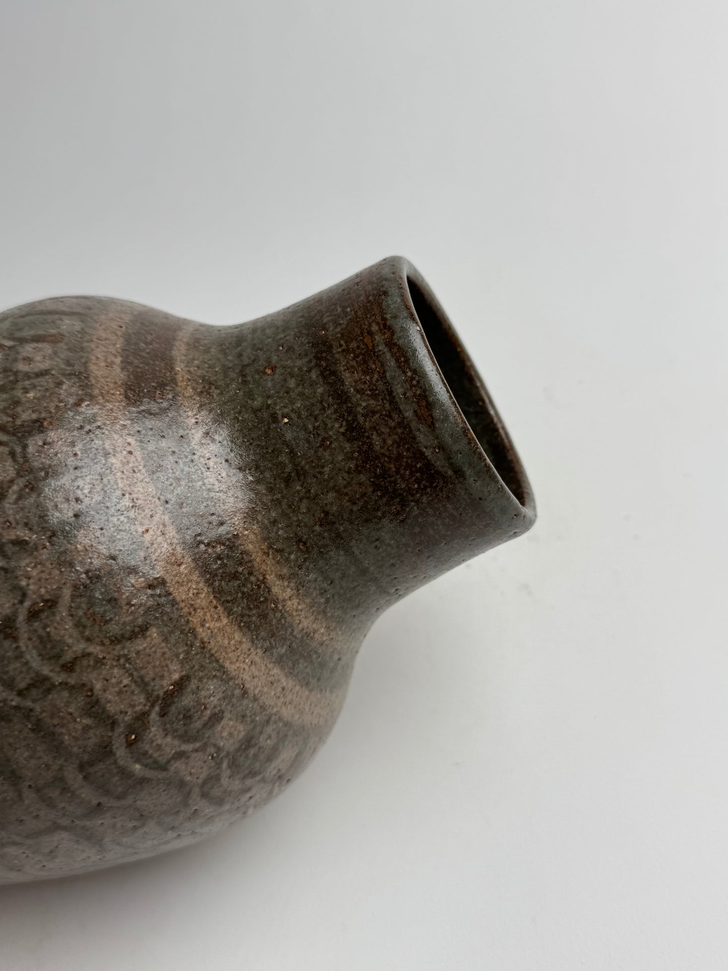 Vintage Deep Brown Tapered Vase