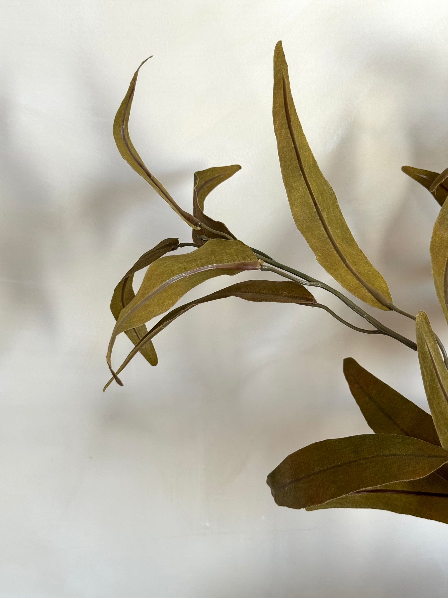 Faux Olive Brown Eucalyptus Spray
